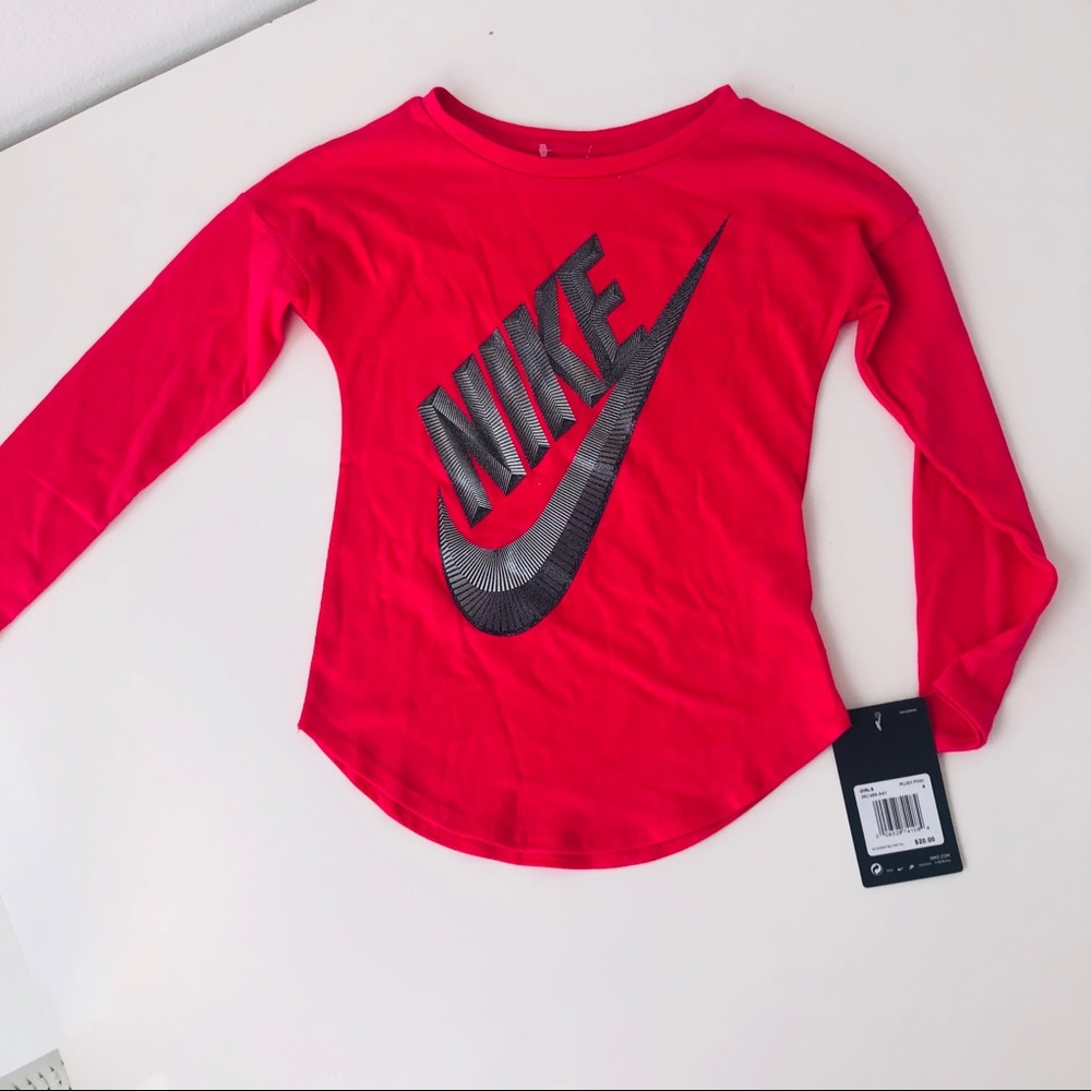 Nike Tee Girl Rush Pink long Sleeve Size 4